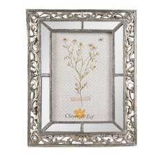 CLEEF.2F1135 Képkeret ezüstös indás, 17x22/10x15cm, műanyag fényképkeret