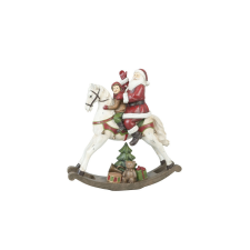  CLEEF.XXP0150 Nosztalgia műanyag dekormikulás hintalovon 29x10x30cm karácsonyi dekoráció