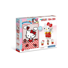 Clementoni 104 db-os puzzle + 3D modell - Hello Kitty (20171) puzzle, kirakós