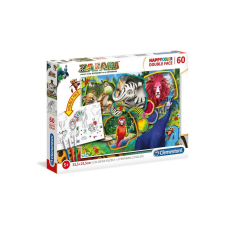 Clementoni 60 db-os Színezhető kétoldalas puzzle - Szafari (26994) puzzle, kirakós