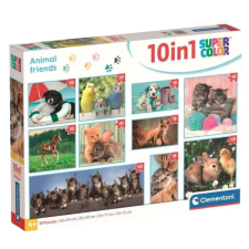 Clementoni - Állatok 10 az 1-ben szuper színes puzzle puzzle, kirakós