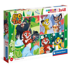 Clementoni Clementoni puzzle Leo és Tig 3x48 darab puzzle, kirakós