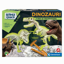 Clementoni DINOSZAURUSZ T-REX ÉS TRICERAPTOR FLUO TUDOMÁNY ÉS JÁTÉK FELFEDEZÉSE oktatójáték