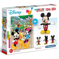 Clementoni Disney 104 db-os puzzle + 3D modell - Mickey Mouse puzzle, kirakós