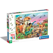 Clementoni Puzzle 104 db Super Color - Dinoszauroszok földje puzzle, kirakós