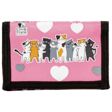  Cleo and Frank pénztárca, 12x8cm, CF39, cicás, rózsaszín, Love pénztárca