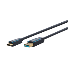 ClickTronic 45123 USB-A apa - USB-C apa 3.2 Gen1 Adat és töltő kábel 0.5m - Szürke (45123) kábel és adapter