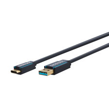 ClickTronic 45126 USB-C apa - USB-A apa 3.2 Gen1 Adat és töltő kábel 3m - Szürke kábel és adapter
