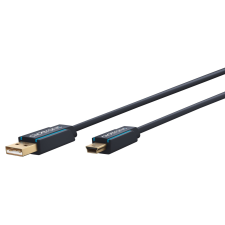 ClickTronic 70126 USB-A apa - Mini USB-B apa 2.0 Adat és töltő kábel 1m - Szürke (70126) kábel és adapter