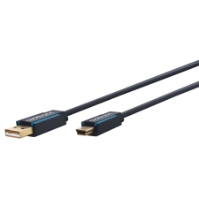 ClickTronic 70127 USB-A apa - Mini USB apa 2.0 Adat és töltőkábel - Fekete (1.8m) kábel és adapter