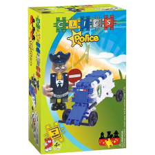 Clics Toys Rendőrautó rendőrrel építőjáték készlet CC015 makett