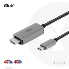 CLUB3D USB Gen2 Type-C to HDMI cable 3m Black kábel és adapter