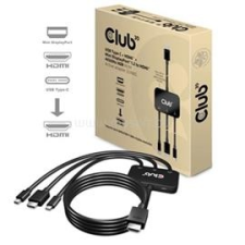 CLUB3D USB Type C + HDMI + MiniDisplayPort 1.2 to HDMI 4K60Hz Active Adapter (CAC-1630) kábel és adapter