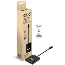 Club 3D CLUB3D CSV-1555 video átalakító kábel 1,5 M USB C-típus 2 x DisplayPort Fekete (CSV-1555) hub és switch