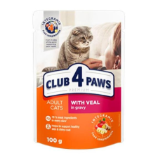  CLUB 4 PAWS macskaeledel Borjú szószban 24x100g macskaeledel