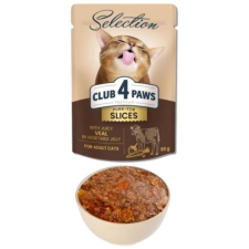  CLUB 4 PAWS selection macskaeledel borjú &amp; zöldség zselében 12x80g macskaeledel