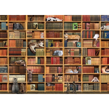 Cobble Hill macska könyvtár puzzle 1000 darabos puzzle, kirakós