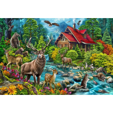 Cobble Hill puzzle piros tetős ház 2000 darabos puzzle, kirakós