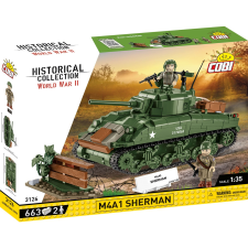 Cobi Blocks M4A1 Sherman tank 663 darabos építő készlet 2 figurával (COBI-3126) kreatív és készségfejlesztő