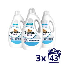 COCCOLINO Care Sensitive mosógél 3x1,72 liter (129 mosás) tisztító- és takarítószer, higiénia