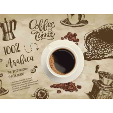  Coffee time konyhai falmatrica 90cmx60cm tapéta, díszléc és más dekoráció