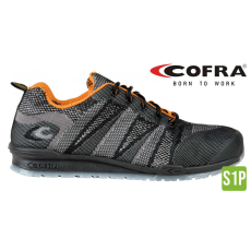 COFRA Fluent S1P Szellőző Munkavédelmi Sportcipő Fekete/Narancssárgasárga - 44