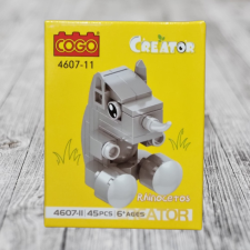 Cogo Cogo állatos építőkocka - orrszarvú playmobil