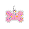 Collar WAUDOG QR Tag Metál biléta "Marshmellow" csont alakú