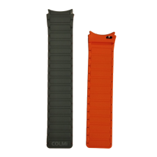 Colmi okosóra szíj, szilikon, mágneses, szürke-narancssárga, 20mm, Magnetic Silicone Strap okosóra kellék