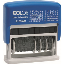 COLOP Dátum- és szövegbélyegző, 12 féle szöveggel, COLOP "S120/WD" bélyegző