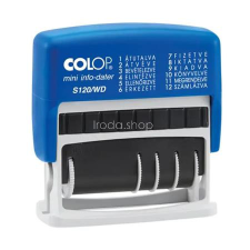 COLOP Dátum- és szövegbélyegző, 12 féle szöveggel, COLOP &quot;S120/WD&quot; bélyegző