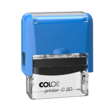 COLOP Szövegbélyegző Printer C30 kék átlátszó ház kék párnával 18x47 mm bélyegző