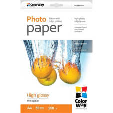 ColorWay Fotópapír, magasfényű (high glossy), 200 g/m2, A4, 50 lap fotópapír