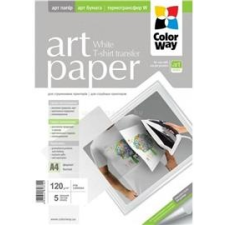 ColorWay Fotópapír, pólóra vasalható (ART T-shirt transfer, white), 120 g/m2, A4, 5 lap (PTW120005A4) fotópapír