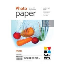 ColorWay Fotópapír, prémium Matt, 190 g/m, 10x15, 50 lap (PM1900504R) fotópapír