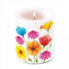 Colourful Summer Flowers átvilágítós gyertya 10x10cm gyertya