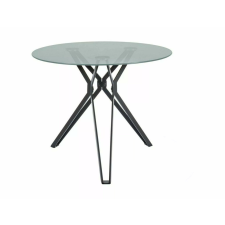  Colt Modern Kerek Üvegasztal Matt Fekete Vázzal bútor