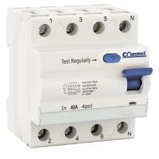 Commel RCCB 25A 4P 0,03A, 6000A áram-védőkapcsoló, hibaáram-relé (FI relé) villanyszerelés