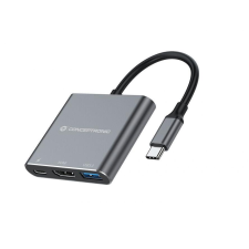 Conceptronic DONN18G dokkoló állomás és port replikátor Vezetékes USB 3.2 Gen 1 (3.1 Gen 1) Type-C Szürke (DONN18G) laptop kellék