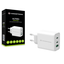 Conceptronic Ladegerät 3Port  65W,2xUSB-C/1xUSB-A    PD weiß (ALTHEA12W) mobiltelefon kellék