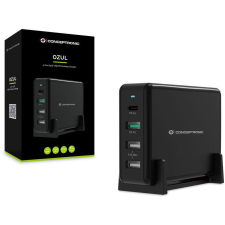 Conceptronic Ladegerät 4Port 65W,1xUSB-C/3xUSB-A Desk PD sw (OZUL01B) mobiltelefon kellék