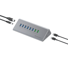 Conceptronic USB Hub -> 8x USB-A 60W,2x USB-C 3.0 m.N.    si (HUBBIES18G) laptop kellék