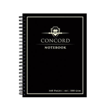 Concord Spirálfüzet, A4, vonalas, 70 lap, CONCORD, fekete füzet