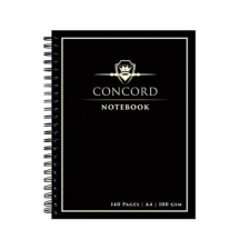 Concord Spirálfüzet, A4, vonalas, 70 lap, CONCORD, fekete füzet