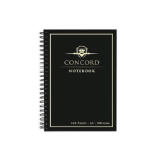 Concord Spirálfüzet, A5, vonalas, 70 lap, CONCORD, fekete füzet