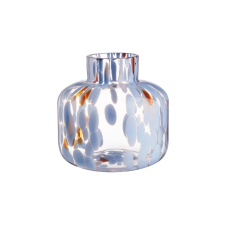 CONFETTI mini üveg váza, pasztell kék ?10cm dekoráció