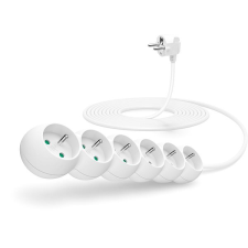 Connect IT 230 V hosszabbító, 6 aljzat, 5 m, fehér hosszabbító, elosztó