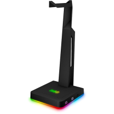 Connect IT NEO Stand-It RGB + USB hub, fekete fejhallgató állvány