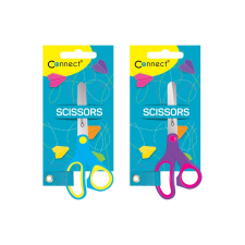 Connect Olló 13cm, iskolai gumírozott fogóval, felakasztható csomagolásban Connect, olló