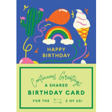  CONTINUOUS GREETINGS SHARED BDAY CARD – GARROD BETH idegen nyelvű könyv